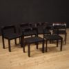 Six Italian design chairs in mahogany wood