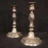 Pair of Italian silvered metal candelabra Pair of Italian silvered metal candelabra