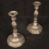 Pair of Italian silvered metal candelabra Pair of Italian silvered metal candelabra