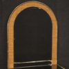 Italian design console with mirror in wood and brass