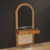 Italian design console with mirror in wood and brass