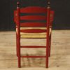 Dutch armchair in red painted wood with floral decorations