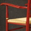 Dutch armchair in red painted wood with floral decorations
