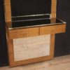 Italian design console with mirror in wood and brass
