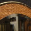 Italian design console with mirror in wood and brass