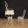 Italian dressing table with chair in painted iron