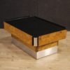 Italian design coffee table in wood, metal with mirror top