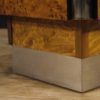 Italian design coffee table in wood, metal with mirror top