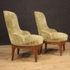 Pair of Italian velvet armchairs in Louis XV style