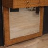 Italian design console with mirror in wood and brass