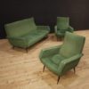 Italian design sofa in fabric with metal legs