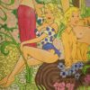 Italian decorative panel in Manara style signed and dated 1992 Italian decorative panel in Manara style signed and dated 1992