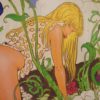 Italian decorative panel in Manara style signed and dated 1992 Italian decorative panel in Manara style signed and dated 1992