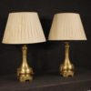 Antique pair of French lamps in gilt bronze and brass from 19th century