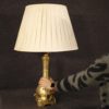 Antique pair of French lamps in gilt bronze and brass from 19th century