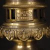 Antique pair of French lamps in gilt bronze and brass from 19th century