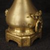 Antique pair of French lamps in gilt bronze and brass from 19th century