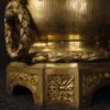 Antique pair of French lamps in gilt bronze and brass from 19th century