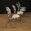 4 Italian chairs in steel and fabric by Bazzani design