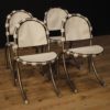 4 Italian chairs in steel and fabric by Bazzani design