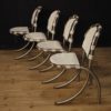 4 Italian chairs in steel and fabric by Bazzani design