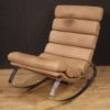 Italian design rocking armchair in leather