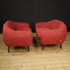 Pair of Italian design sofas in red fabric Pair of Italian design sofas in red fabric