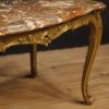 Italian golden coffee table with marble top