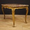Italian golden coffee table with marble top