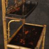 French étagère in bamboo and lacquered chinoiserie wood