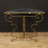 French demilune console in metal and marble