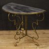 French demilune console in metal and marble