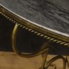 French demilune console in metal and marble