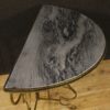 French demilune console in metal and marble