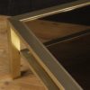 French design coffee table in metal and glass