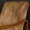 Pair of Italian design armchairs in wood and striped fabric