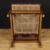 Pair of Italian design armchairs in wood and striped fabric