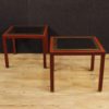 Pair of Italian design coffee tables in metal with glass top Pair of Italian design coffee tables in metal with glass top