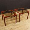 Pair of Italian design coffee tables in metal with glass top Pair of Italian design coffee tables in metal with glass top