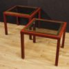 Pair of Italian design coffee tables in metal with glass top Pair of Italian design coffee tables in metal with glass top