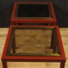 Pair of Italian design coffee tables in metal with glass top Pair of Italian design coffee tables in metal with glass top