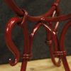 French demilune console in painted metal with glass top