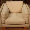 Design armchair in light fabric