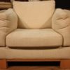 Design armchair in light fabric