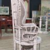 Italian white wicker armchair