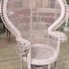 Italian white wicker armchair