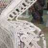 Italian white wicker armchair