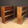 Pair of Italian bookcases in walnut wood