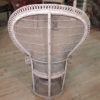 Italian white wicker armchair