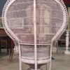 Italian white wicker armchair